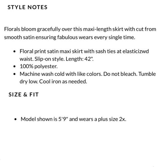 ASHLEY STEWART NWT 2X Floral Print Satin Maxi Skirt • Vibrant Colorful Rainbow - Picture 6 of 10